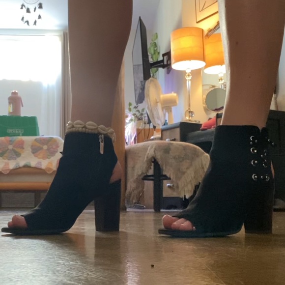 Circus Peeptoe Black Ankle Boots size 6 - Picture 3 of 7